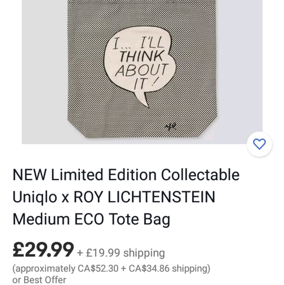 Uniqlo UT ROY LICHTENSTEIN ECO tote bag off white - Picture 5 of 5